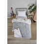 ETE HOMETEX TEK KİŞİLİK LÜX WELSOFT YORGAN SETİ ASTRONOT GRİ 155X215CM 8696474231857